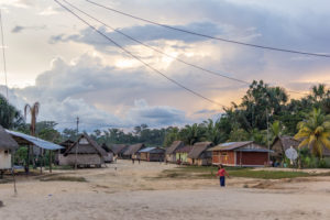 Sunset over Wampis village of Soledad, Peru. Credit – Vicki Brown, FPP